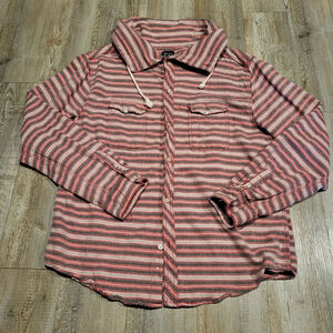 Black Jack Long Sleeve Button Up Shirt with Cowl Neck Women's Size XL